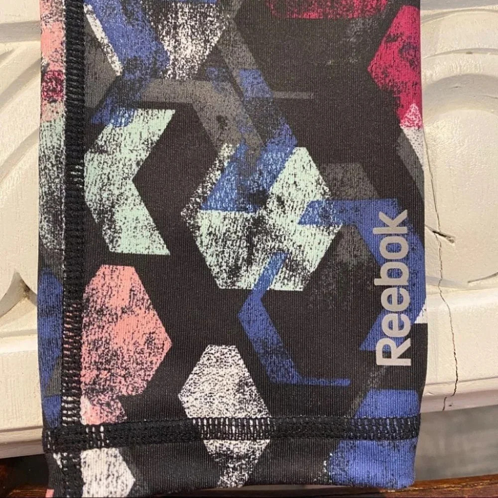 Reebok High Rise Hexagon Geometric‎ Leggings Pants - Picture 5 of 8